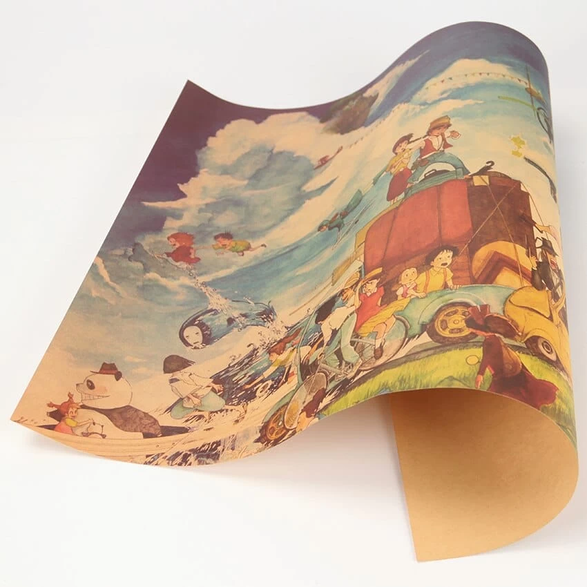 Combination Of Ghibli Characters Kraft Paper Poster 10 Combination Of Ghibli Characters Kraft Paper Poster - Image 8