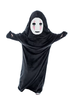 Spirited Away No Face Man Flannel Cosplay Costume