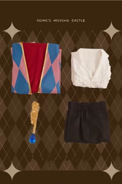 Howl’s Moving Castle Howl Cosplay Costume Full Set 4PCS -Ghibli Shop S071745c5f1a044a3baed10d90e281167x