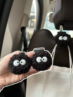 Cute Soot Sprites Car Seat Back Hook Set 2pcs