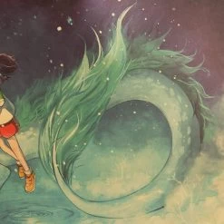 Spirited Away Chihiro And Haku Kraft Paper Poster -Ghibli Shop TIE LER Famous Hayao Miyazaki Anime Movie Spirited Away Kraft Paper Poster Decorative Painting Wall Stickers 4