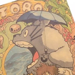 My Neighbor Totoro Vintage Poster -Ghibli Shop TIE LER My Neighbor Totoro Kraft Paper Poster Japanese Animation Poster Decor Wall Sticker 50 5X36cm 4