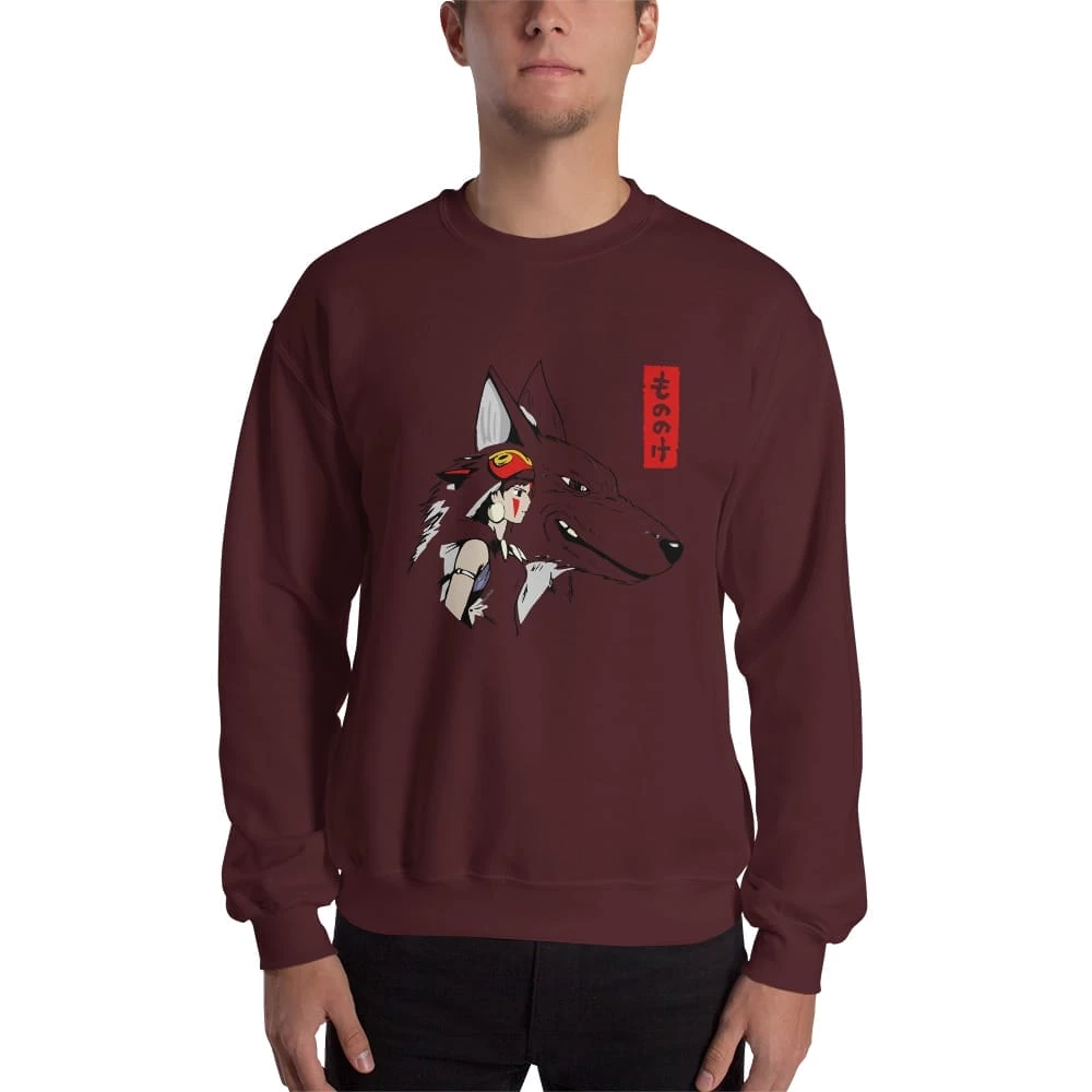 Princess Mononoke – San And The Wolf Sweatshirt Unisex 5 Princess Mononoke – San And The Wolf Sweatshirt Unisex - Image 3