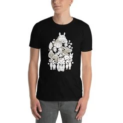 Ghibli Movie Characters Compilation In Black And White T Shirt Unisex -Ghibli Shop mockup 31a63684