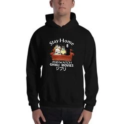 Stay Home And Watch Ghibli Movie Hoodie Unisex -Ghibli Shop mockup 55f89549 1