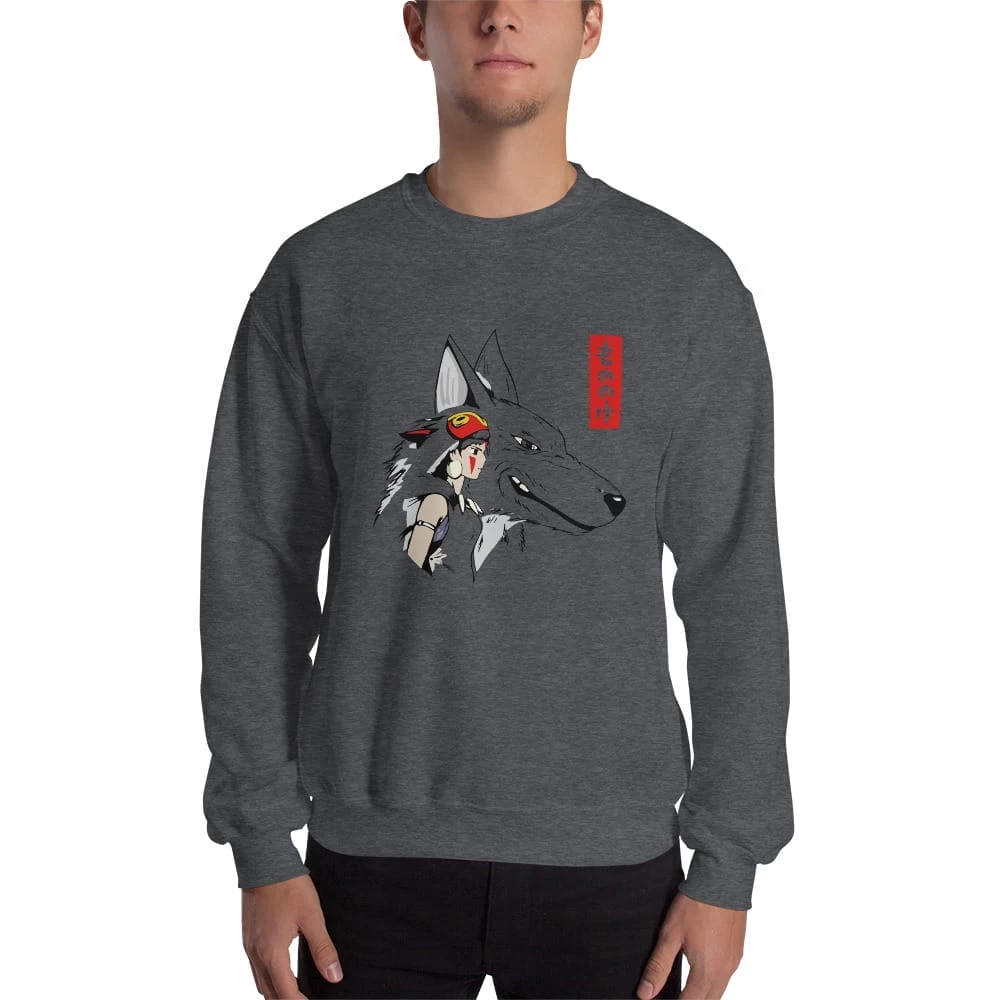 Princess Mononoke – San And The Wolf Sweatshirt Unisex 15 Princess Mononoke – San And The Wolf Sweatshirt Unisex - Image 13