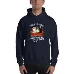 Stay Home And Watch Ghibli Movie Hoodie Unisex -Ghibli Shop mockup 744b999f
