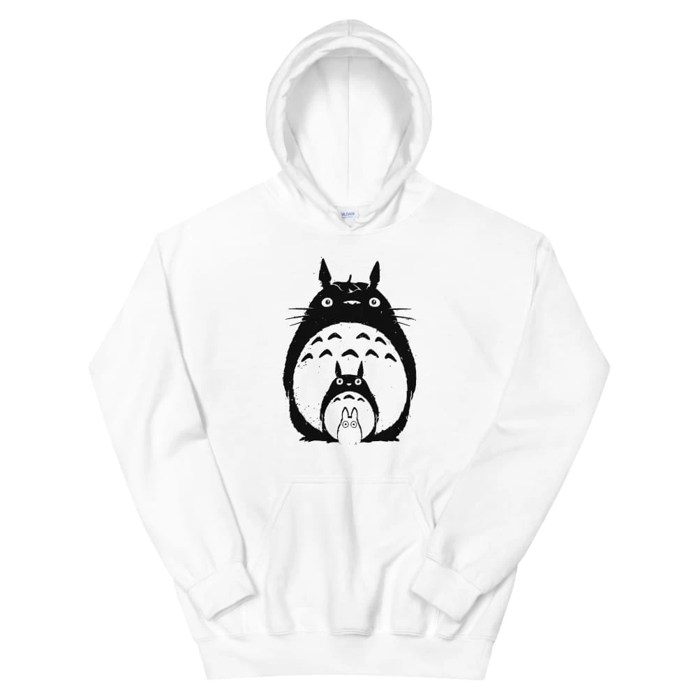 My Neighbor Totoro Black & White Hoodie Unisex 3 My Neighbor Totoro Black & White Hoodie Unisex