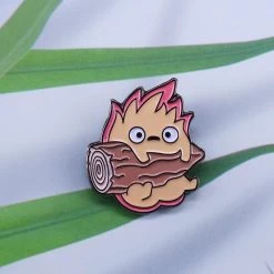 Howl’s Moving Castle Calcifer With The Log Badge Pins -Ghibli Shop productimage1148845067 2nd