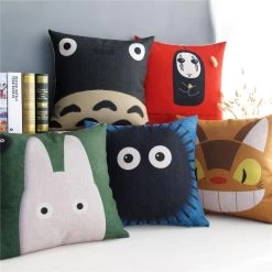 Ghibli Characters Watercolor Pillow Cover