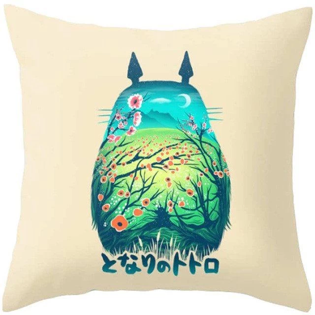 Colorful Totoro Printed Throw Pillow Cover 5 Colorful Totoro Printed Throw Pillow Cover - Image 3