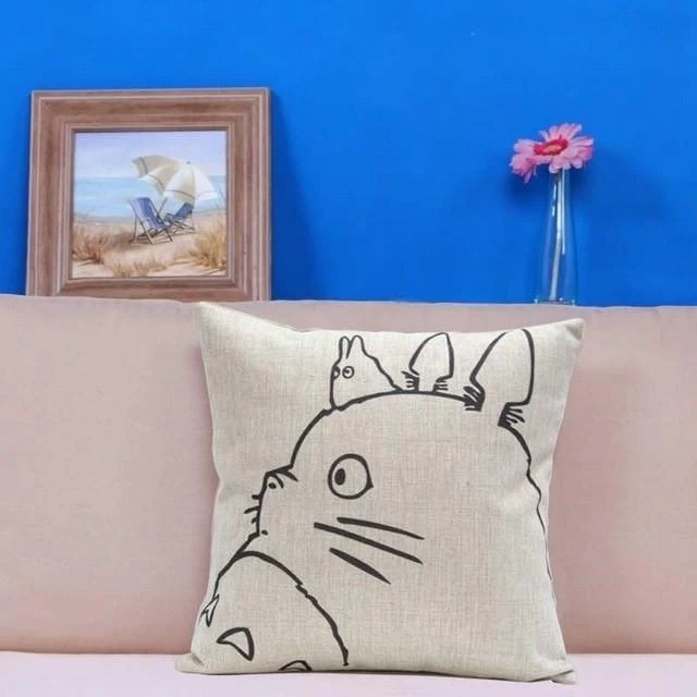 Colorful Totoro Printed Throw Pillow Cover 6 Colorful Totoro Printed Throw Pillow Cover - Image 4
