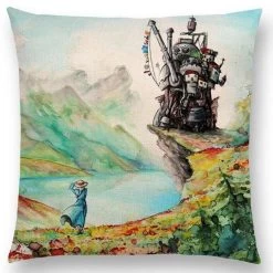 Studio Ghibli Watercolor Throw Pillow Cover -Ghibli Shop productimage417978512 2nd
