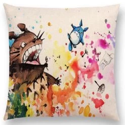 Studio Ghibli Watercolor Throw Pillow Cover -Ghibli Shop productimage417978528 2nd