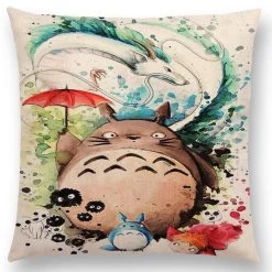 Studio Ghibli Watercolor Throw Pillow Cover -Ghibli Shop productimage417978542 2nd