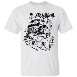 Howl’s Castle In Black And White T Shirt -Ghibli Shop redirect01212021130125