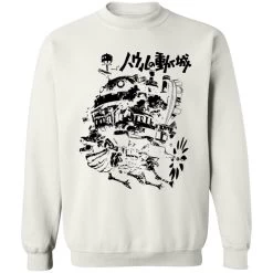 Howl’s Castle In Black And White Sweatshirt 26 Howl’s Castle In Black And White Sweatshirt -Ghibli Shop redirect01212021130150 1