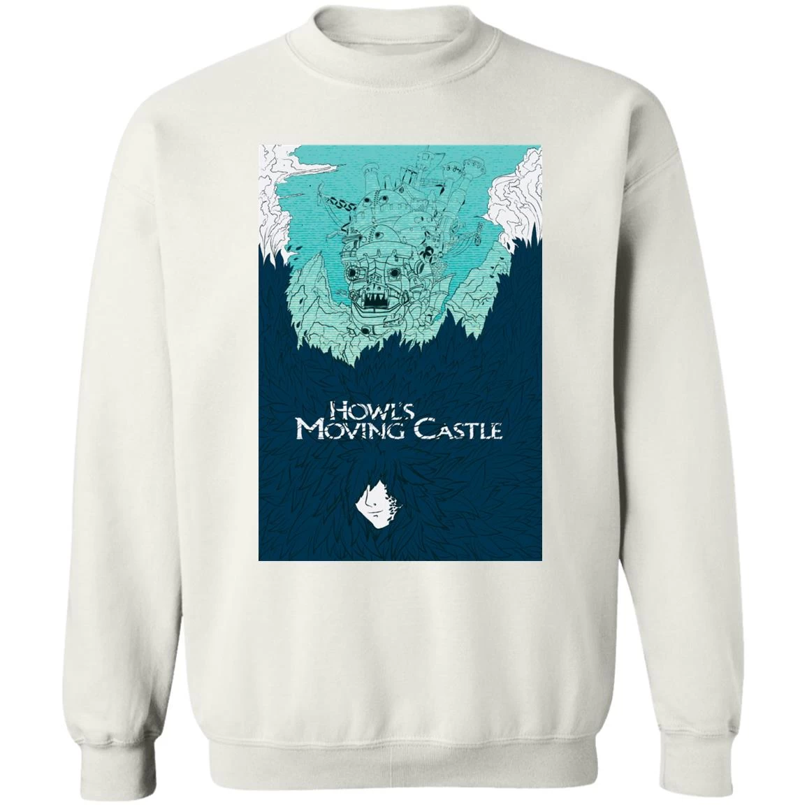 Howl’s Moving Castle Blue Tone Art Sweatshirt 4 Howl’s Moving Castle Blue Tone Art Sweatshirt - Image 2