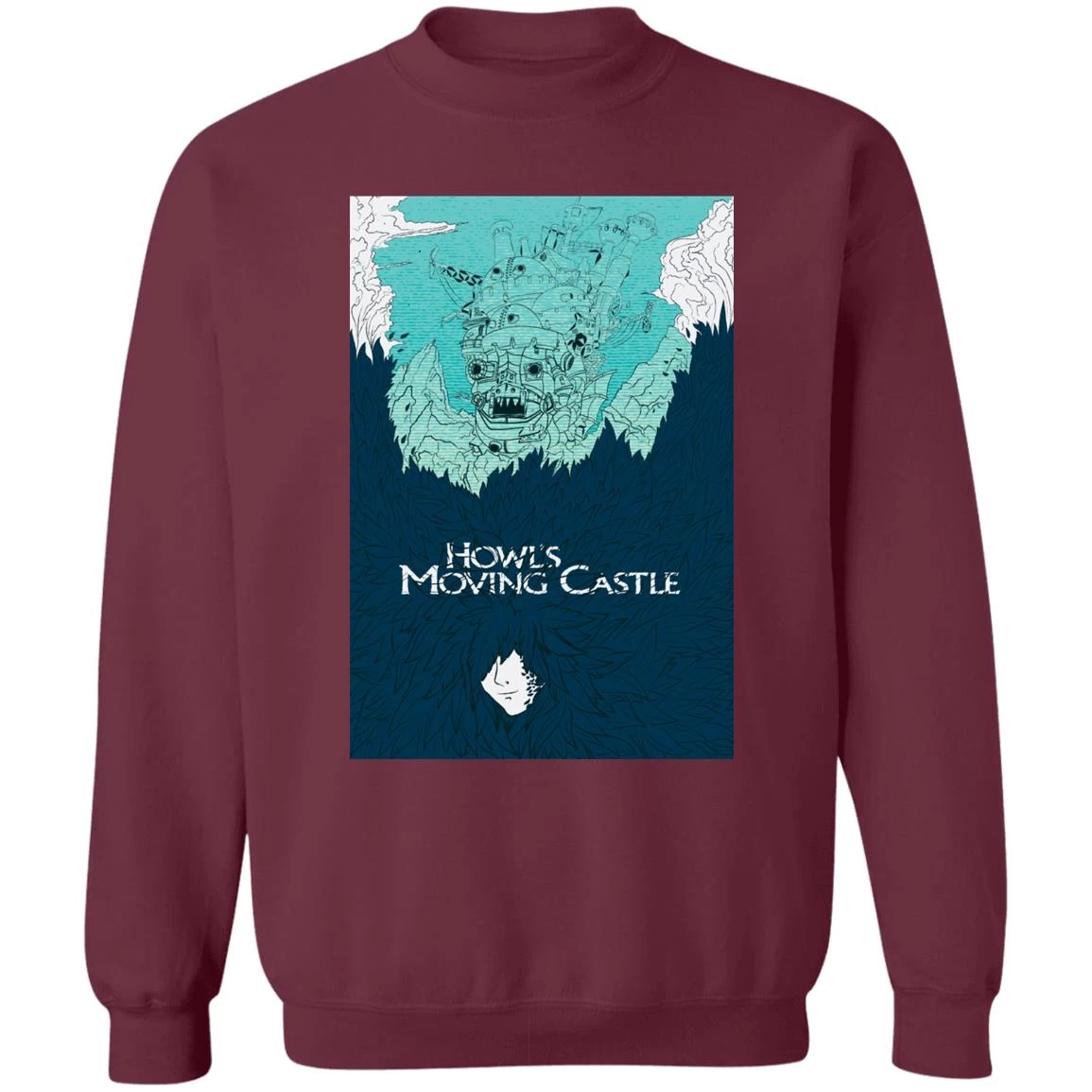 Howl’s Moving Castle Blue Tone Art Sweatshirt 6 Howl’s Moving Castle Blue Tone Art Sweatshirt - Image 4
