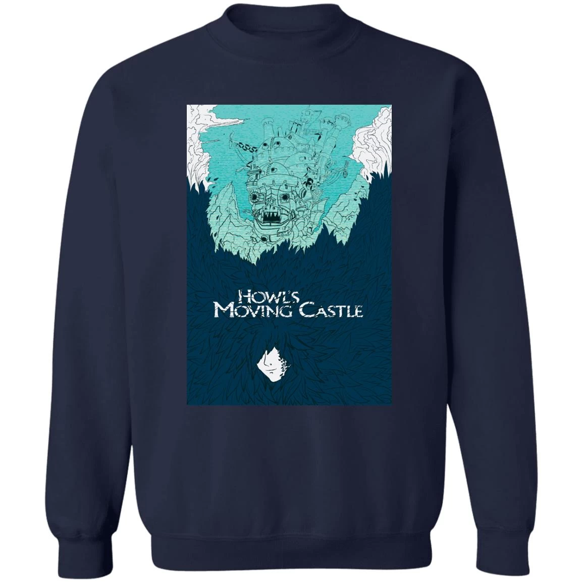 Howl’s Moving Castle Blue Tone Art Sweatshirt 7 Howl’s Moving Castle Blue Tone Art Sweatshirt - Image 5