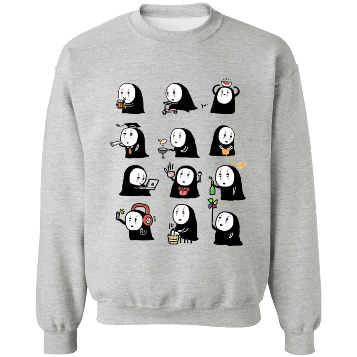 Cute No Face Kaonashi Collection Sweatshirt 3 Cute No Face Kaonashi Collection Sweatshirt
