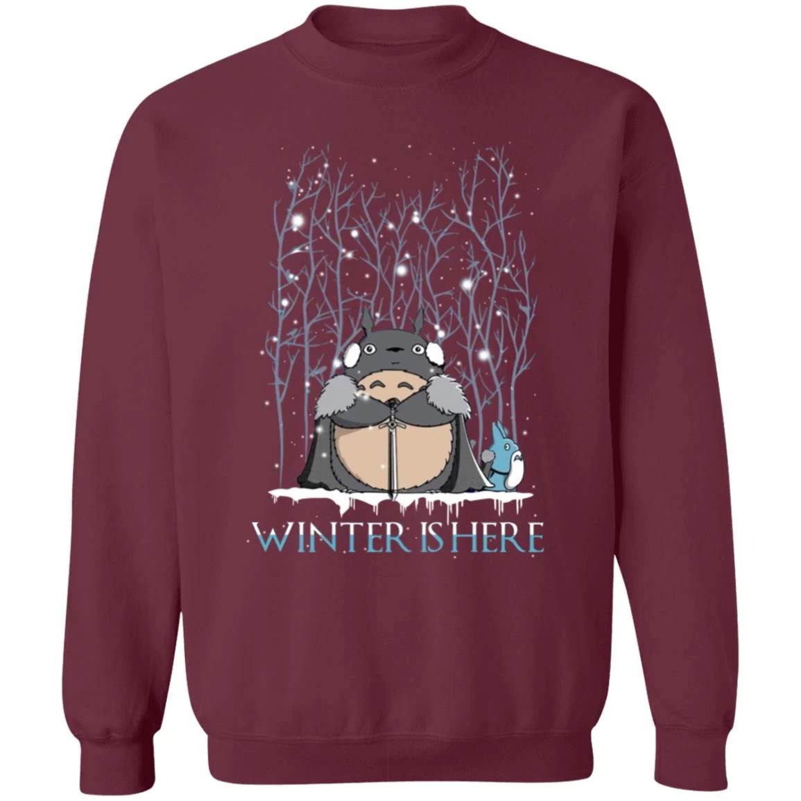 Totoro Game Of Throne Winter Is Here Sweatshirt 6 Totoro Game Of Throne Winter Is Here Sweatshirt - Image 4
