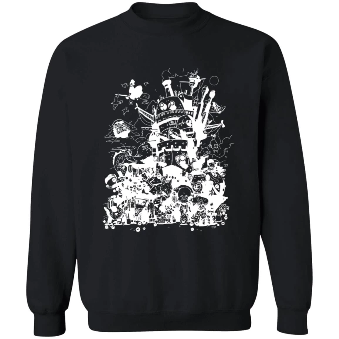 Studio Ghibli Art Collection Black And White Sweatshirt 11 Studio Ghibli Art Collection Black And White Sweatshirt - Image 9