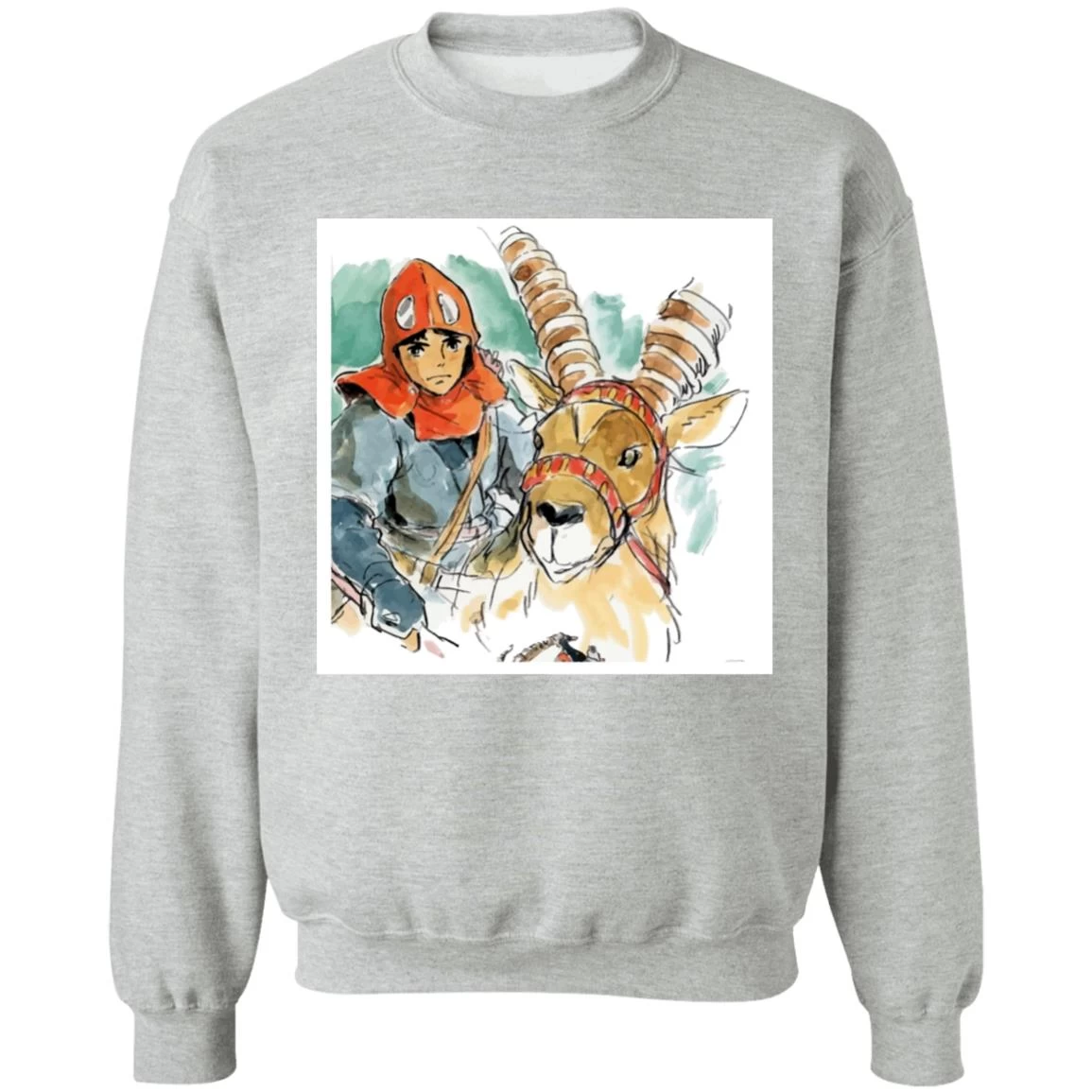 Princess Mononoke – Ashitaka Water Color Sweatshirt 3 Princess Mononoke – Ashitaka Water Color Sweatshirt