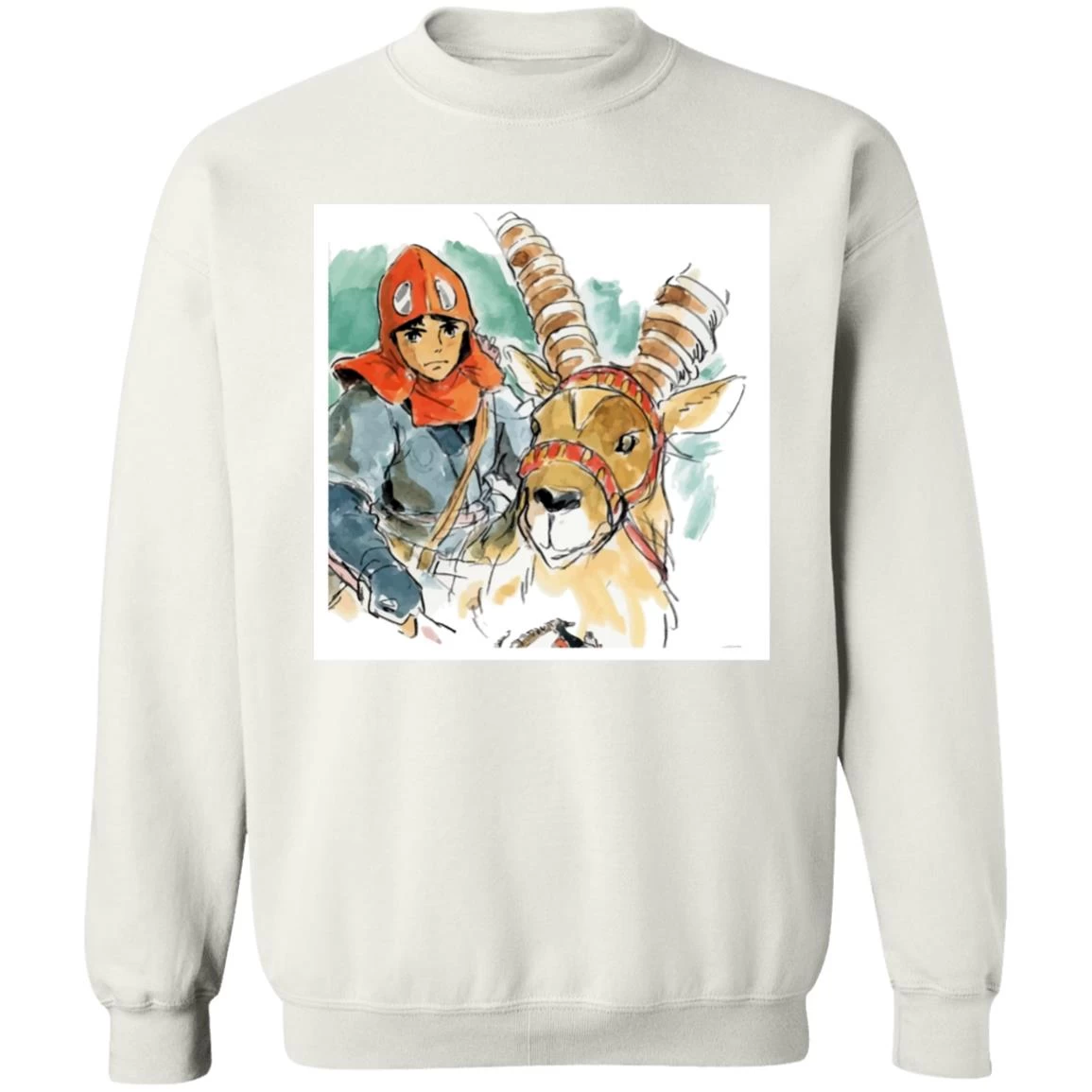 Princess Mononoke – Ashitaka Water Color Sweatshirt 4 Princess Mononoke – Ashitaka Water Color Sweatshirt - Image 2