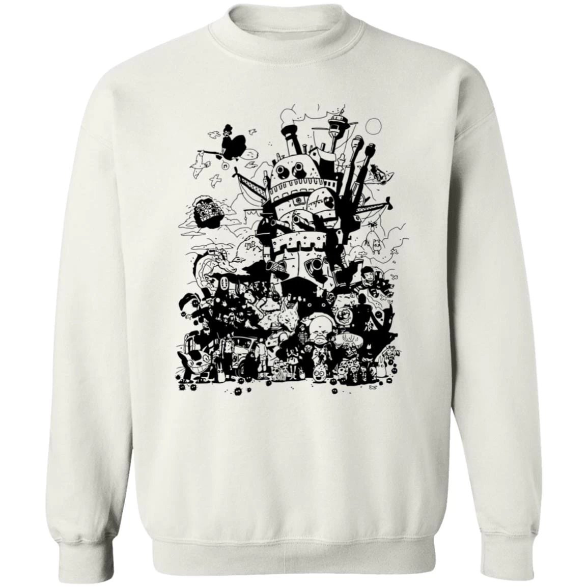 Studio Ghibli Art Collection Black And White Sweatshirt 20 Studio Ghibli Art Collection Black And White Sweatshirt - Image 18
