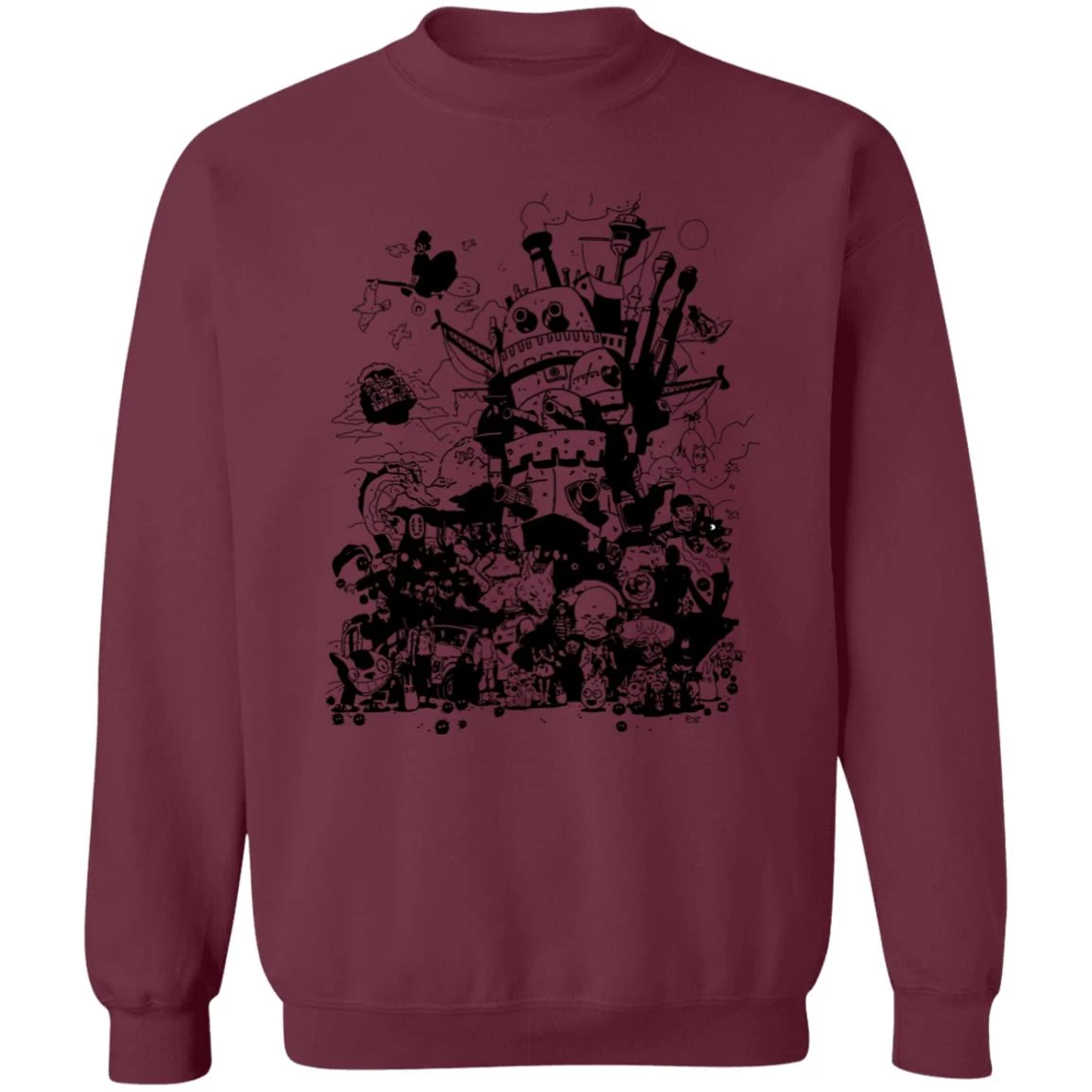 Studio Ghibli Art Collection Black And White Sweatshirt 5 Studio Ghibli Art Collection Black And White Sweatshirt - Image 3