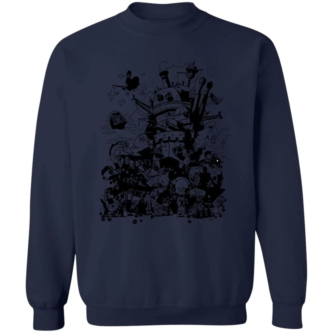 Studio Ghibli Art Collection Black And White Sweatshirt 6 Studio Ghibli Art Collection Black And White Sweatshirt - Image 4