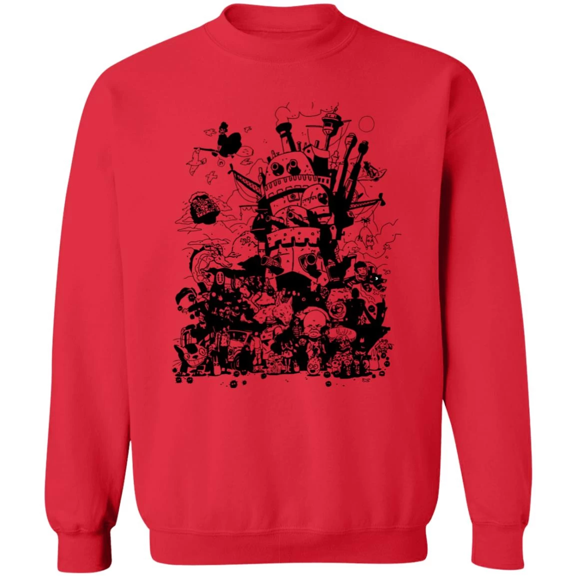 Studio Ghibli Art Collection Black And White Sweatshirt 7 Studio Ghibli Art Collection Black And White Sweatshirt - Image 5