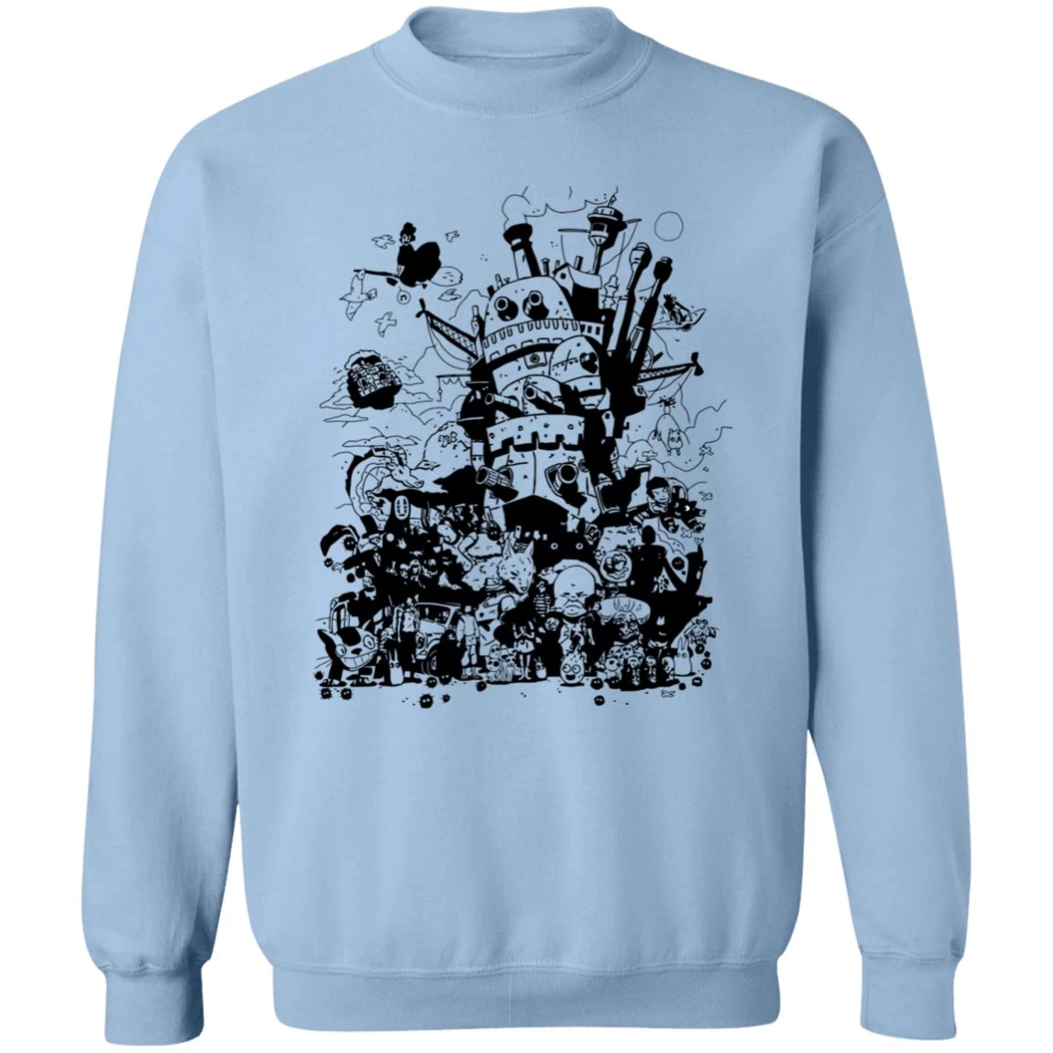 Studio Ghibli Art Collection Black And White Sweatshirt 14 Studio Ghibli Art Collection Black And White Sweatshirt - Image 12