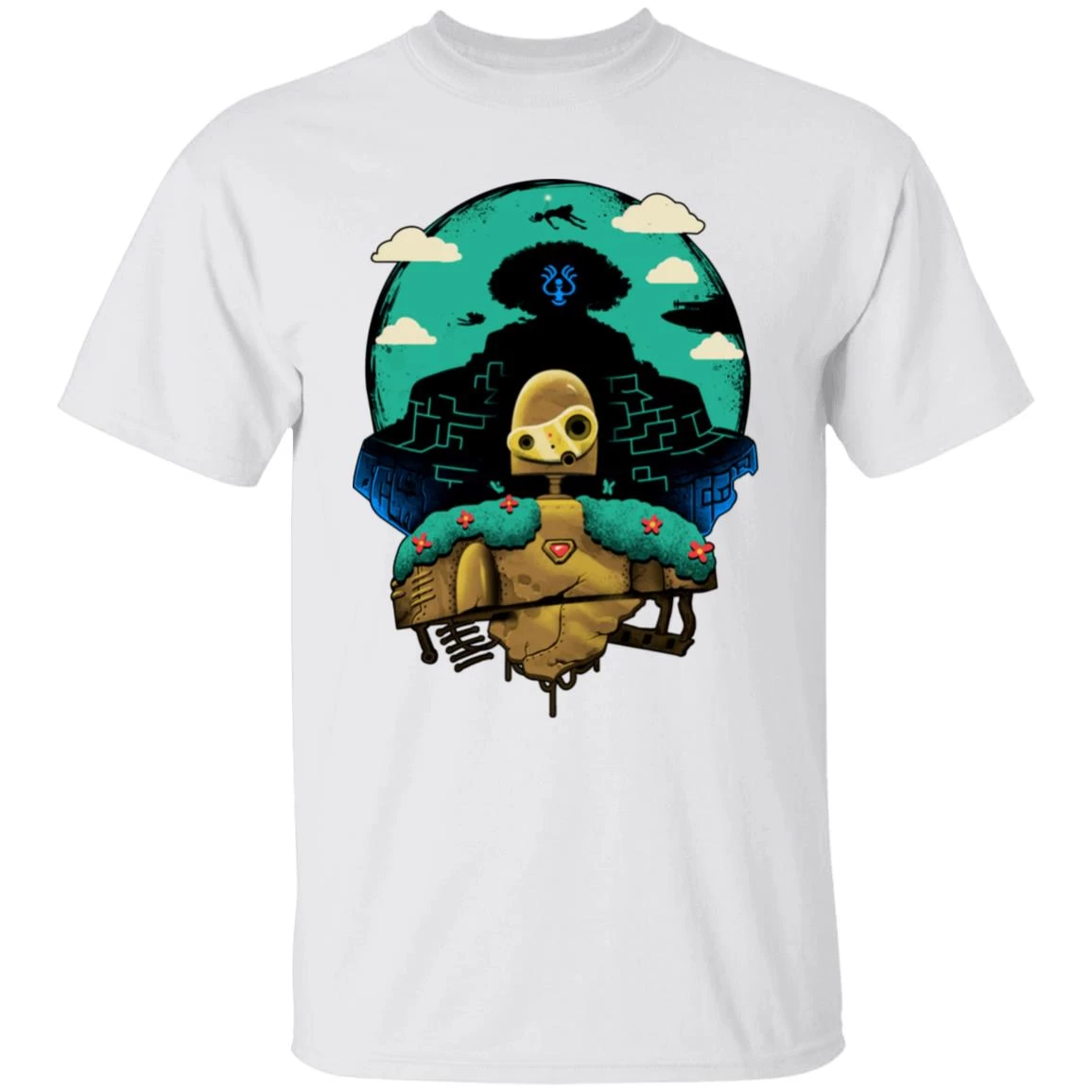 Laputa: Castle In The Sky And Warrior Robot T Shirt 7 Laputa: Castle In The Sky And Warrior Robot T Shirt - Image 5