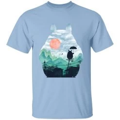 Totoro On The Line Lanscape T Shirt