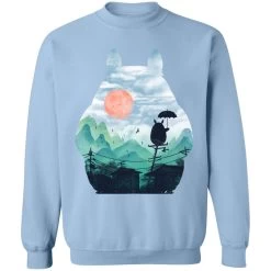 Totoro On The Line Lanscape Sweatshirt -Ghibli Shop redirect07122021140751 16