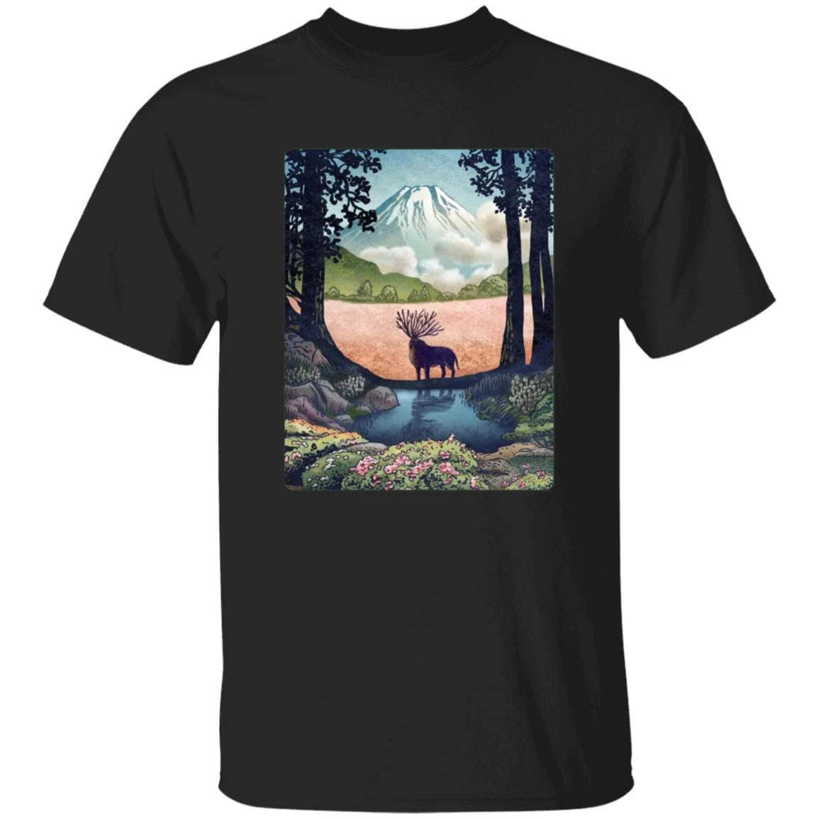 Princess Mononoke – Shishigami Day Time Landscape T Shirt 5 Princess Mononoke – Shishigami Day Time Landscape T Shirt - Image 3