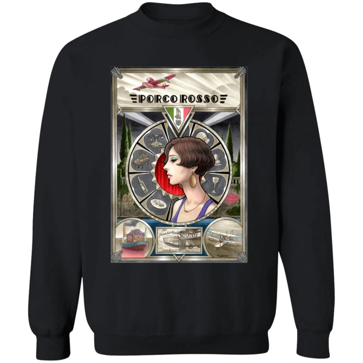 Porco Rosso Fiona Portrait Art Sweatshirt 12 Porco Rosso Fiona Portrait Art Sweatshirt - Image 10