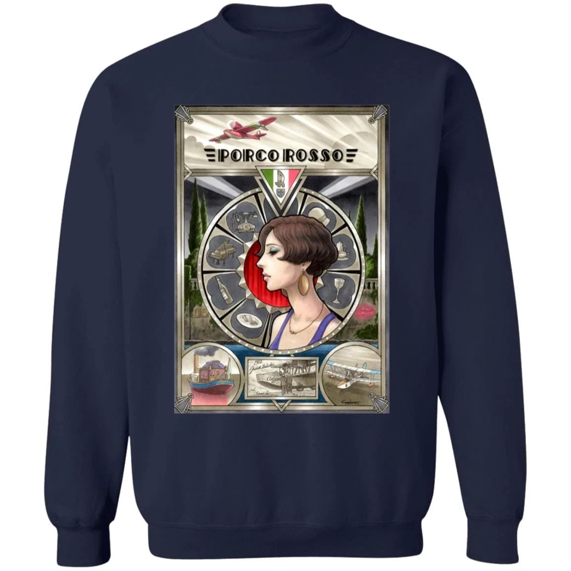 Porco Rosso Fiona Portrait Art Sweatshirt 17 Porco Rosso Fiona Portrait Art Sweatshirt - Image 15
