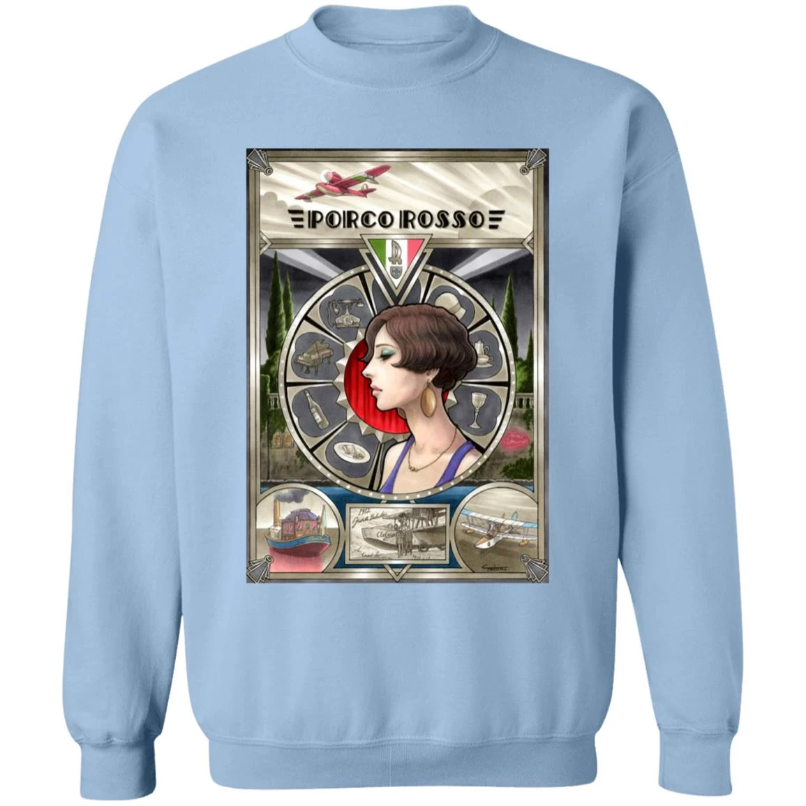 Porco Rosso Fiona Portrait Art Sweatshirt 14 Porco Rosso Fiona Portrait Art Sweatshirt - Image 12