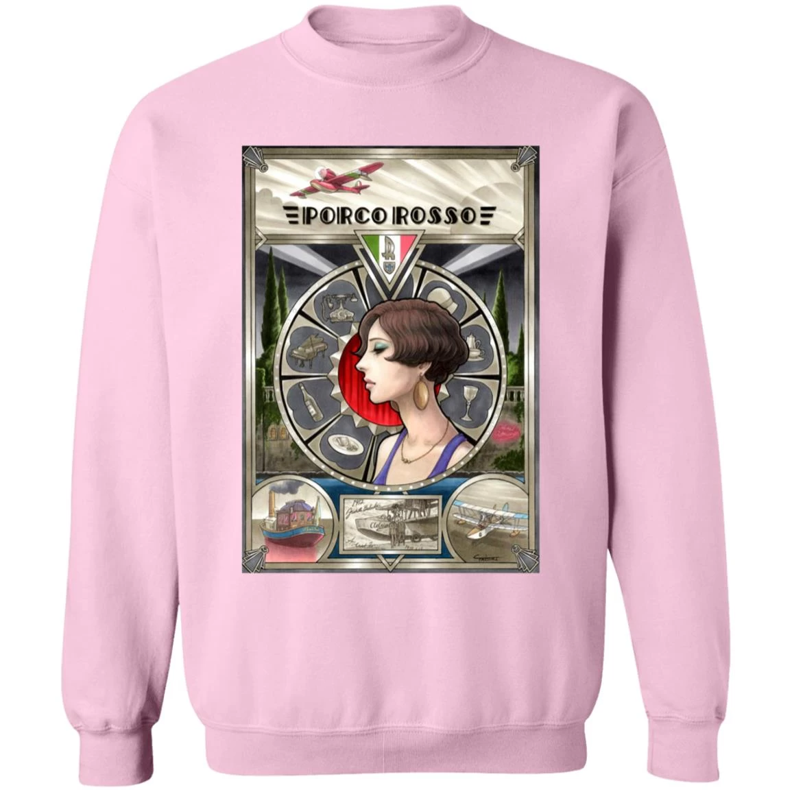 Porco Rosso Fiona Portrait Art Sweatshirt 15 Porco Rosso Fiona Portrait Art Sweatshirt - Image 13