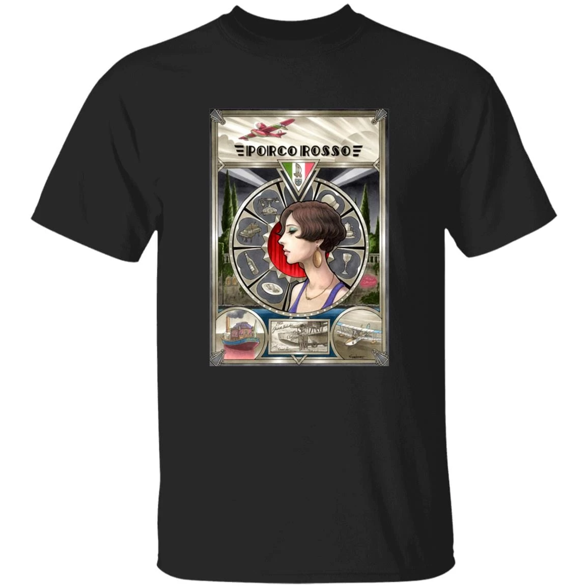 Porco Rosso Fiona Portrait Art T Shirt 12 Porco Rosso Fiona Portrait Art T Shirt - Image 10