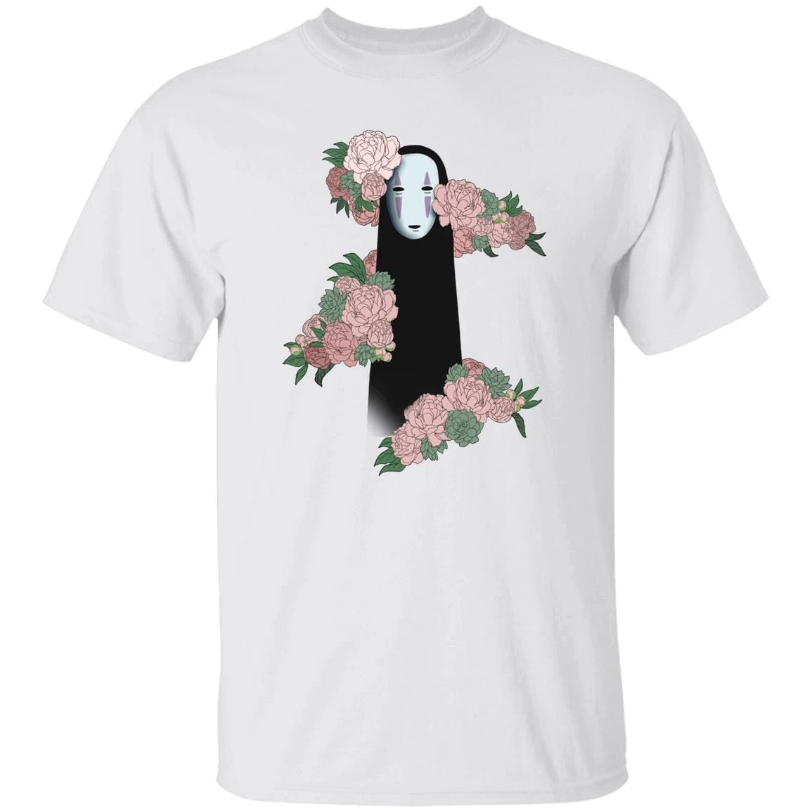 Spirited Away – Kaonashi By The Flowers Style 2 T Shirt 4 Spirited Away – Kaonashi By The Flowers Style 2 T Shirt - Image 2