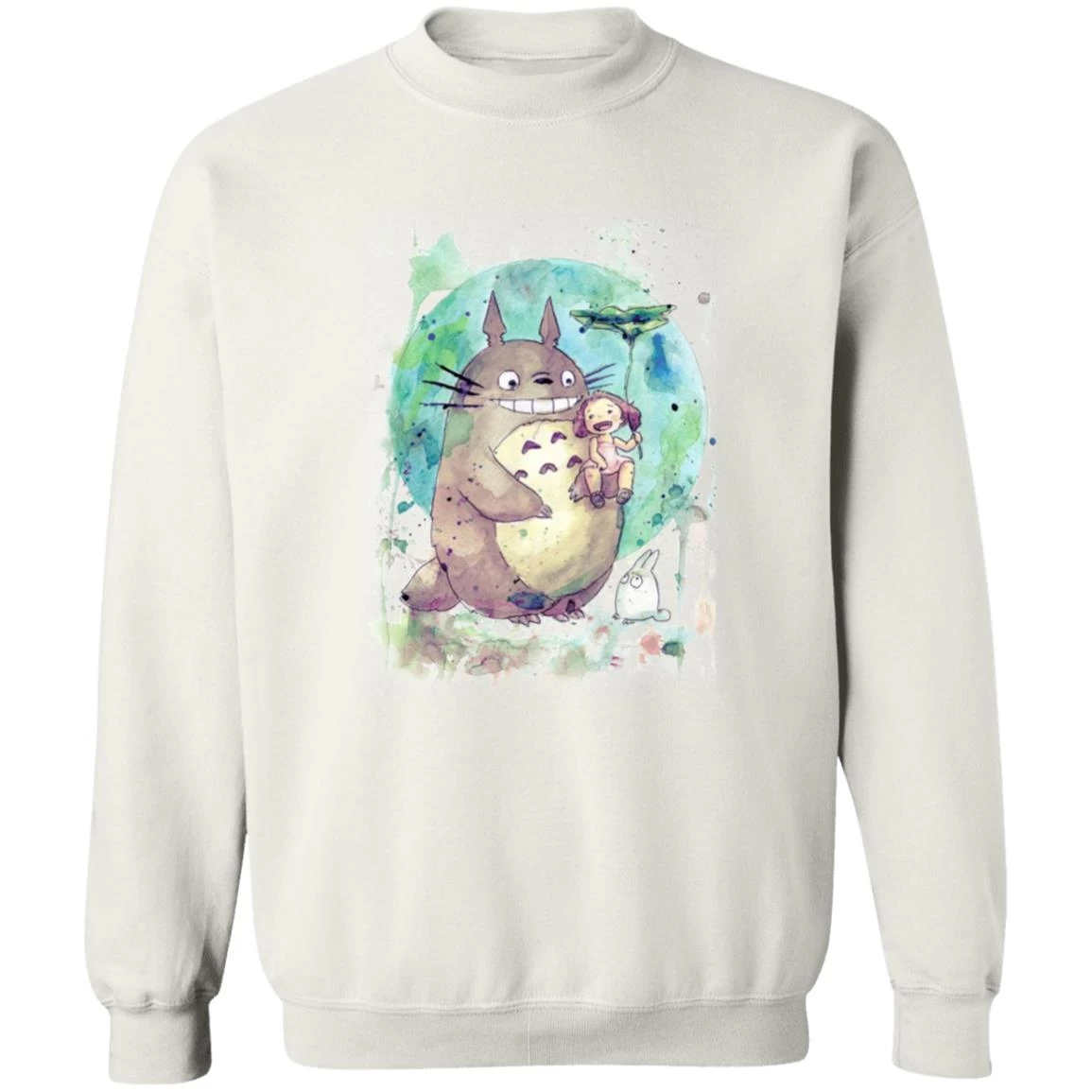 Totoro And Mei Watercolor Sweatshirt 4 Totoro And Mei Watercolor Sweatshirt - Image 2