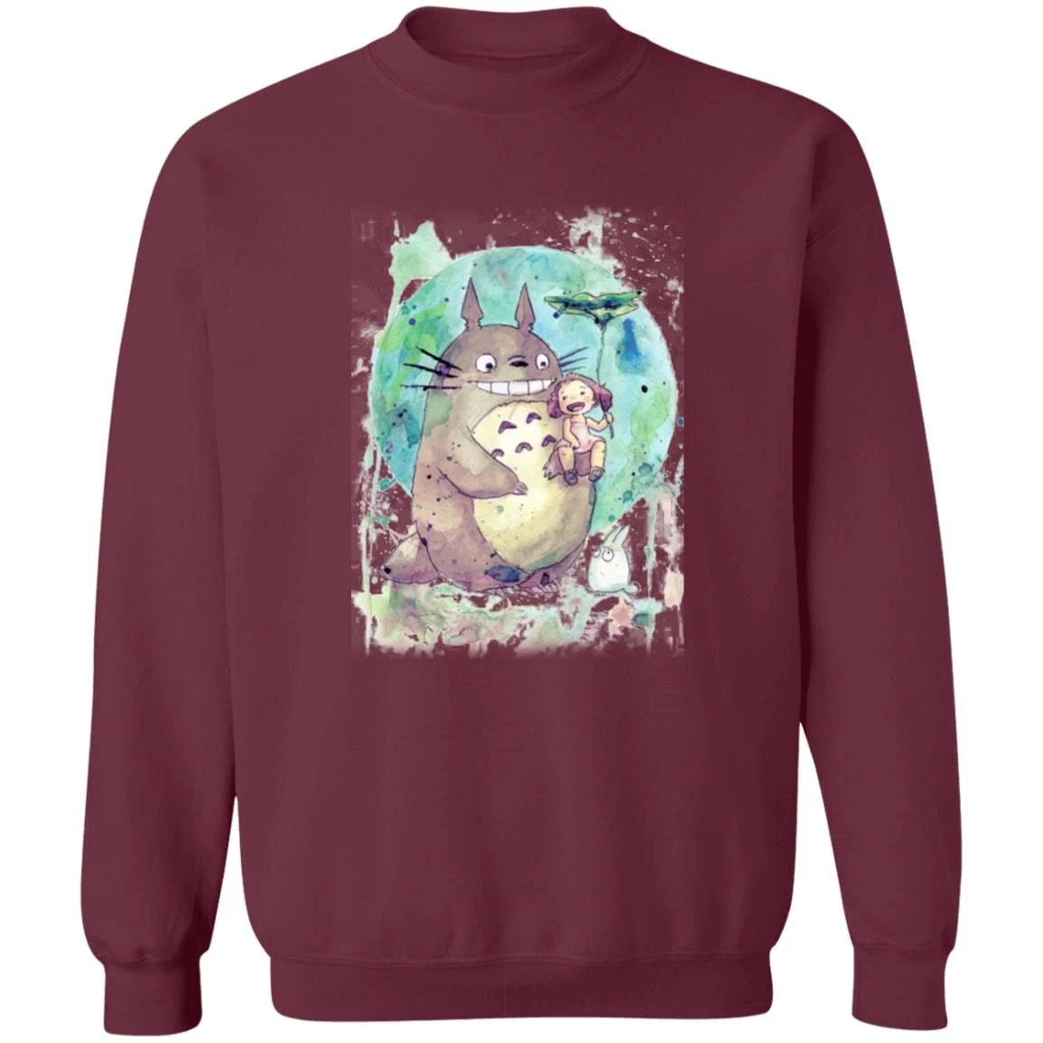 Totoro And Mei Watercolor Sweatshirt 6 Totoro And Mei Watercolor Sweatshirt - Image 4