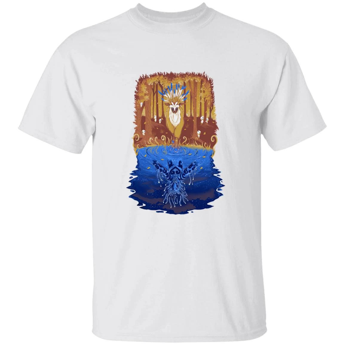 Princess Mononoke Shishigami Day And Night Time T Shirt 4 Princess Mononoke Shishigami Day And Night Time T Shirt - Image 2