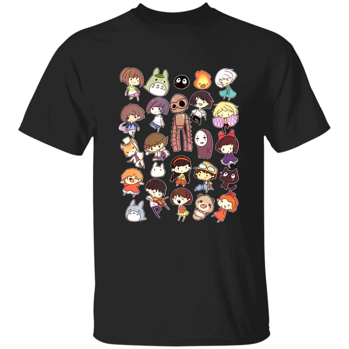 Ghibli Movie Characters Cute Chibi Collection T Shirt 5 Ghibli Movie Characters Cute Chibi Collection T Shirt - Image 3