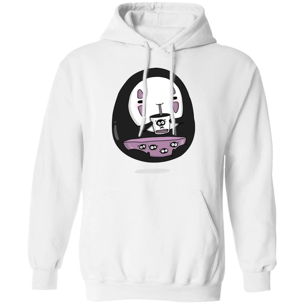 Cute No Face Kaonashi Drinking Tea Hoodie 4 Cute No Face Kaonashi Drinking Tea Hoodie - Image 2
