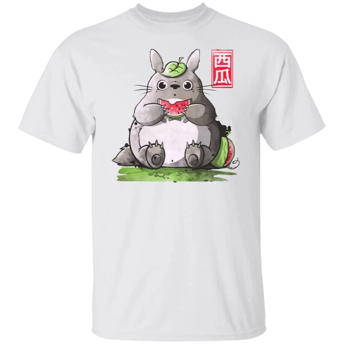 Totoro And Watermelon T Shirt 4 Totoro And Watermelon T Shirt - Image 2